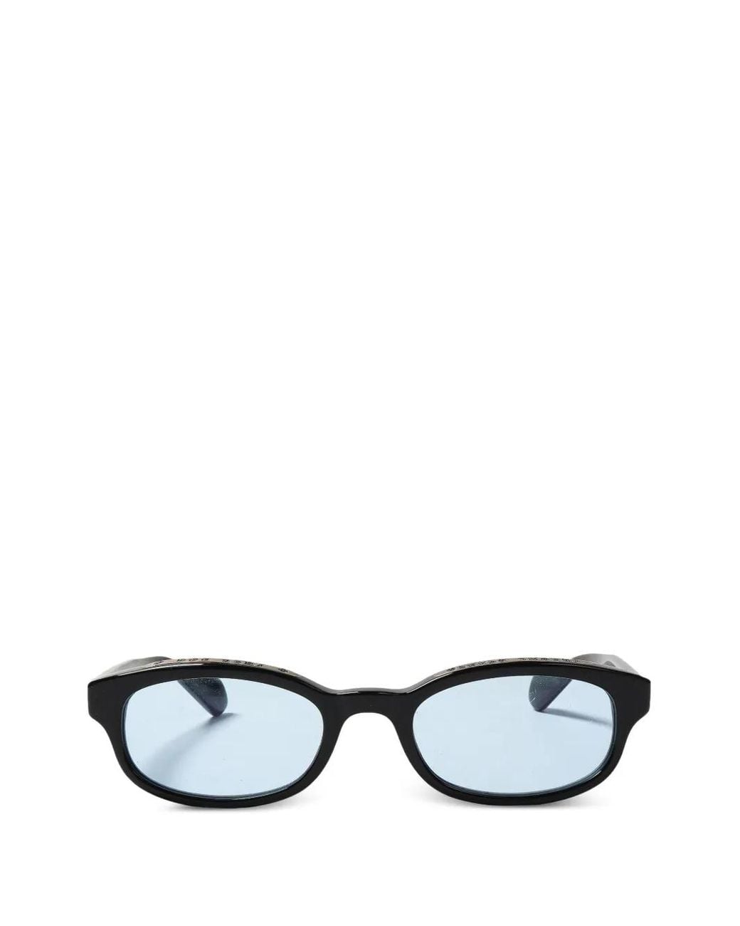 Chrome Hearts White Lowrider Oval-Frame Sunglasses for men