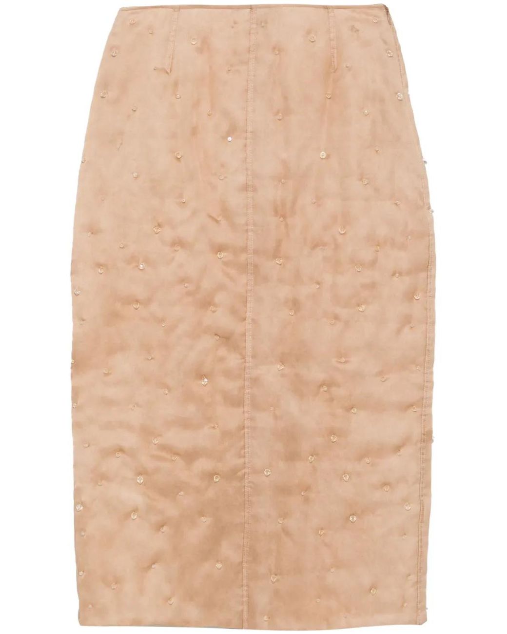 Fabiana Filippi Natural Bead-Detailing Midi Skirt