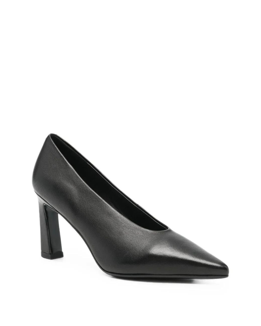 Bruno Premi Black Pointed-Toe Leather Pumps
