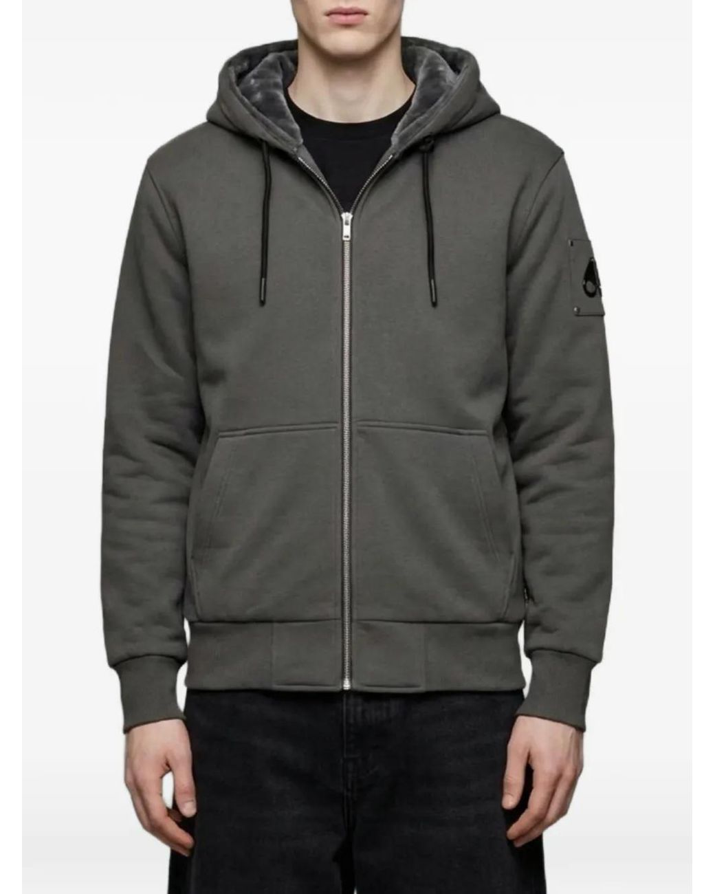 Moose Knuckles Gray Classic Bunny Hoodie for men