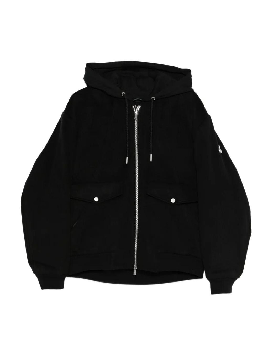 Moose Knuckles Black Hooded Zip Jacket for men