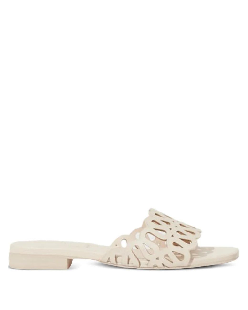 Jonathan Simkhai White Scalloped Sandals