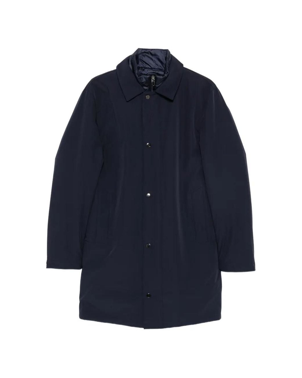 ÉPHÉMÈRE Blue Double-Collar Press-Stud Coat for men
