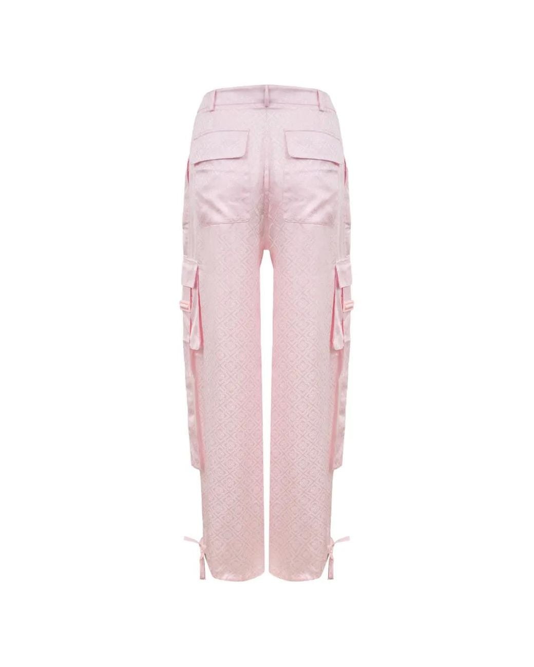 Casablanca Pink Monogram Satin Cargo Pants