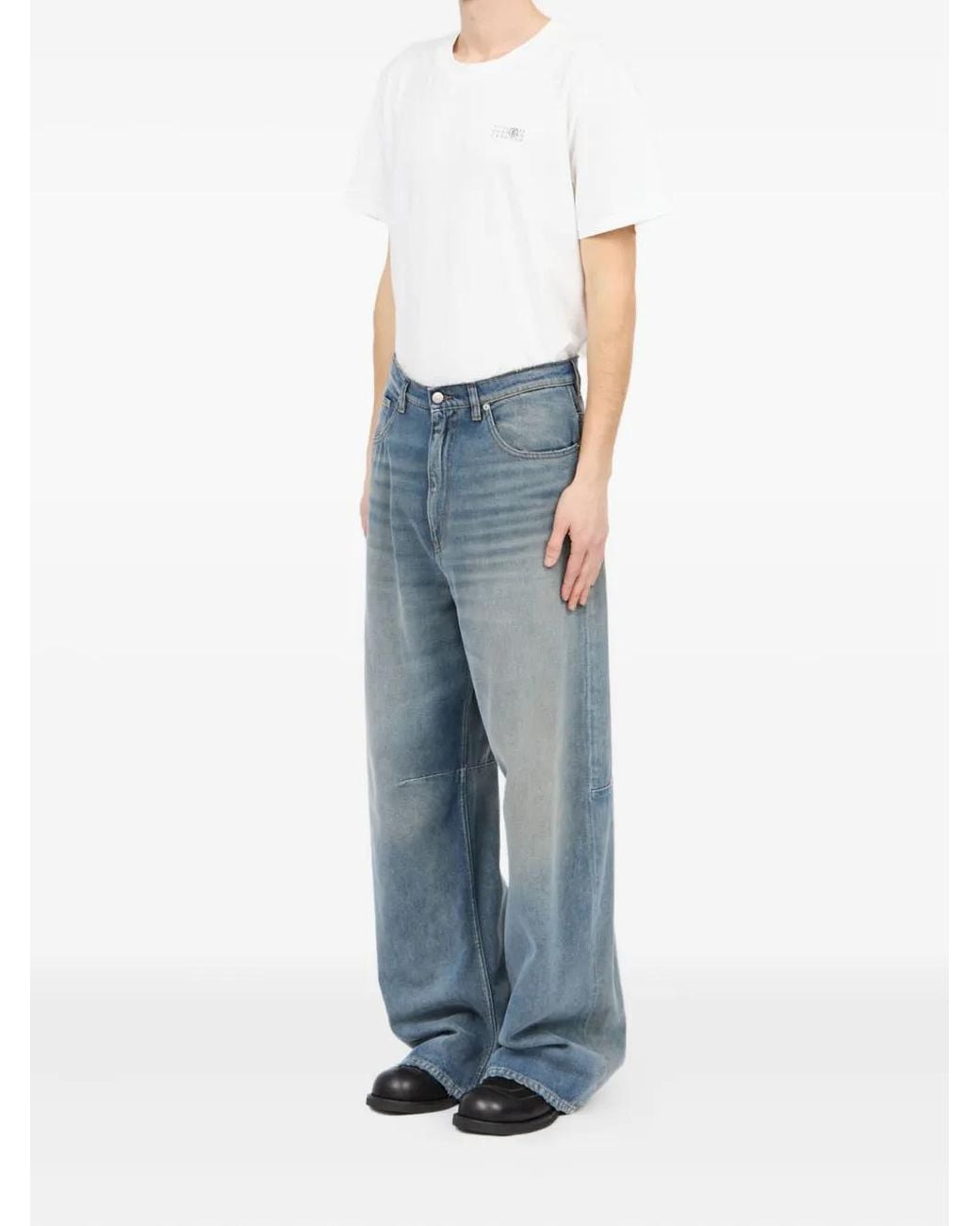 MM6 by Maison Margiela Blue Frayed Hem Jeans