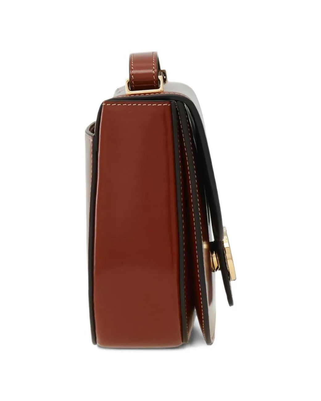 Ferragamo Brown Double Gancini North-South Crossbody Bag