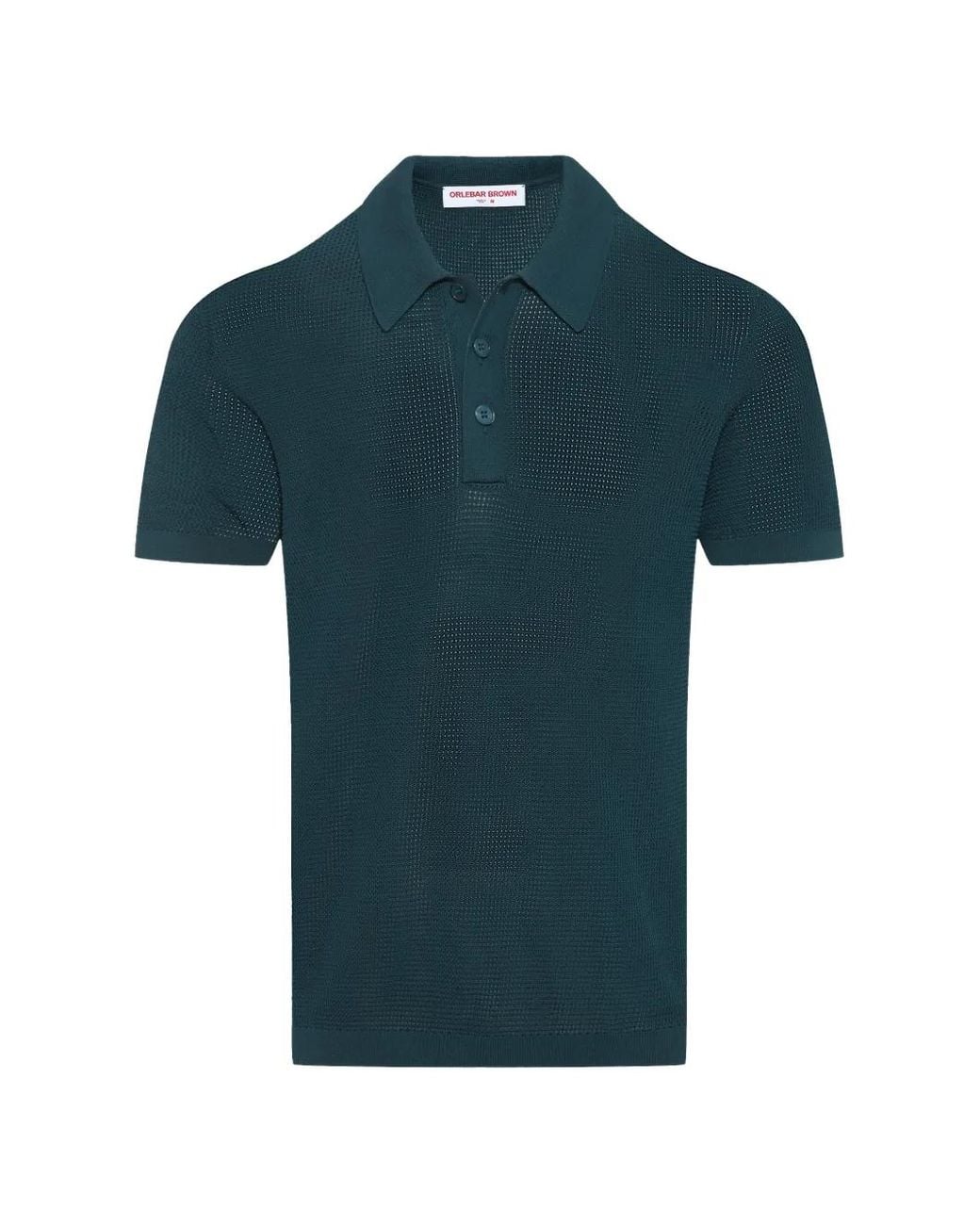 Orlebar Brown Blue Keeling Open-Knit Polo Shirt for men