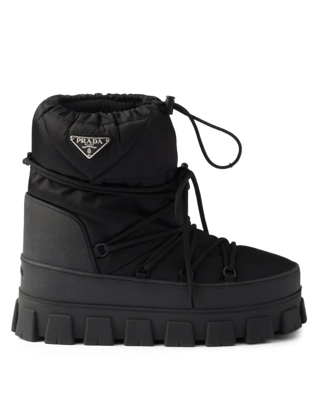 Prada Black Quilted Après Ski Boots for men