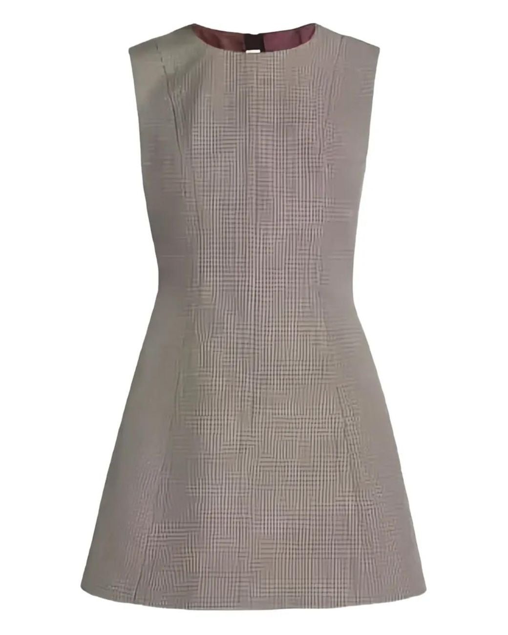 Marni Gray Houndstooth-Pattern Flared Mini Dress