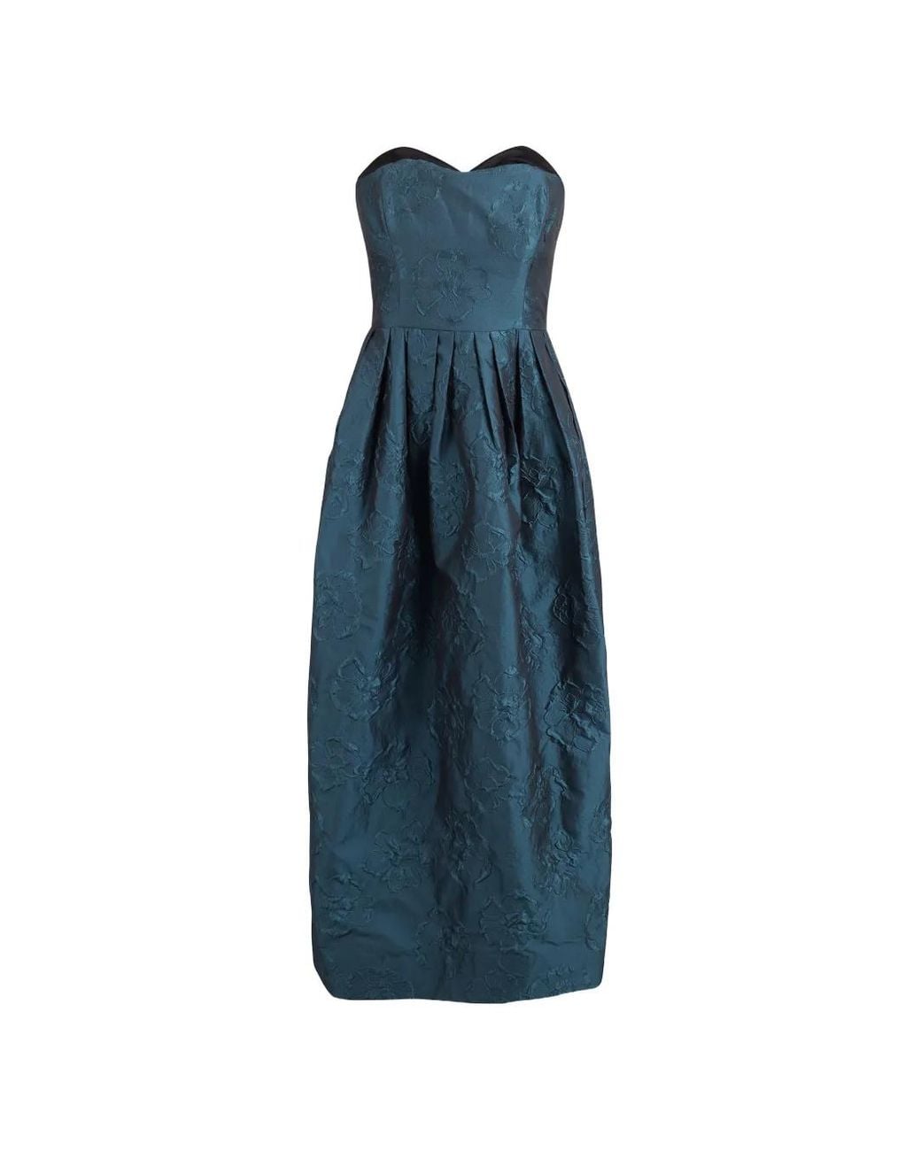 Ulla Johnson Blue Katerina Floral-Jacquard Strapless Dress