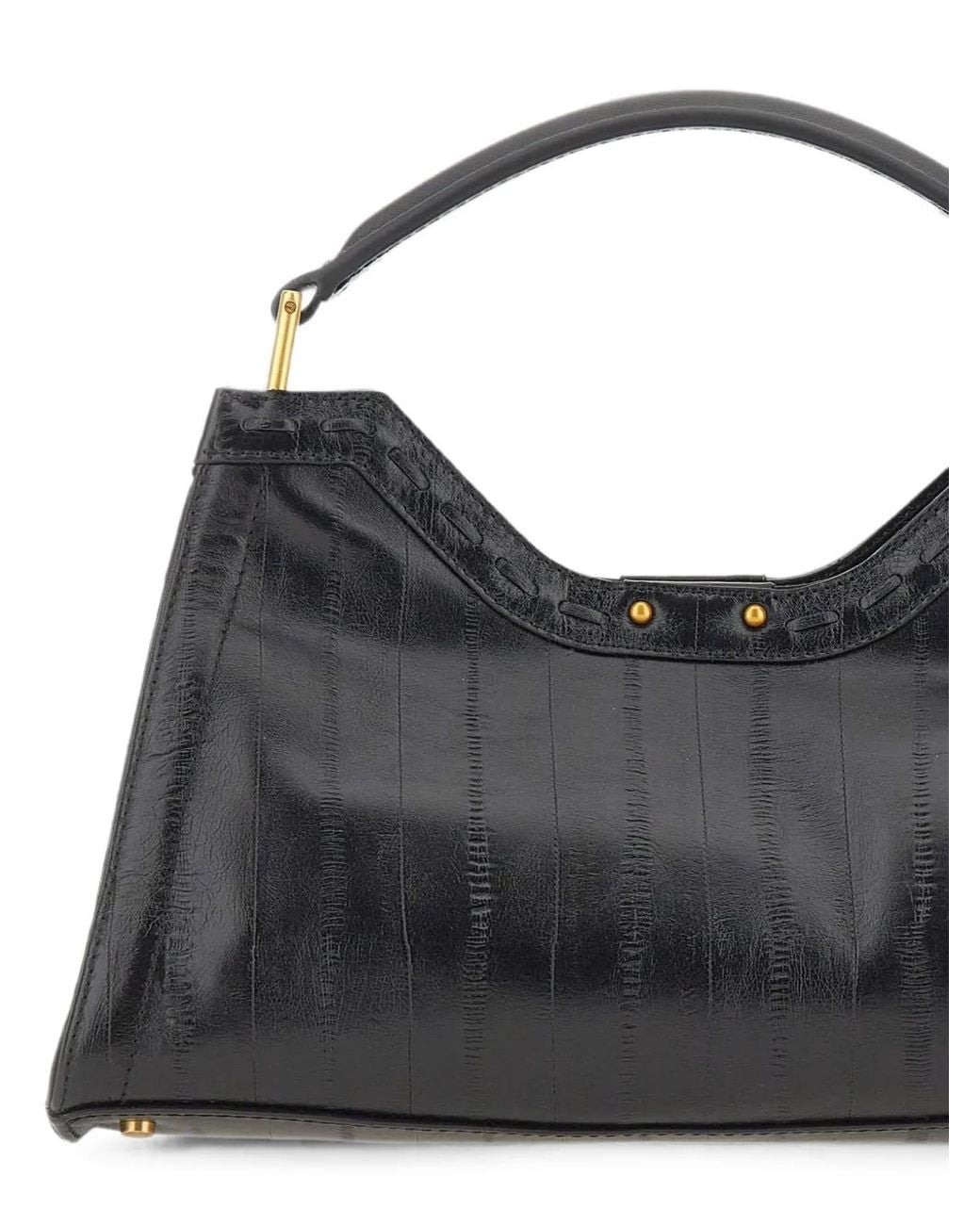Gianni Chiarini Black Aurora Eel-Print Shoulder Bag
