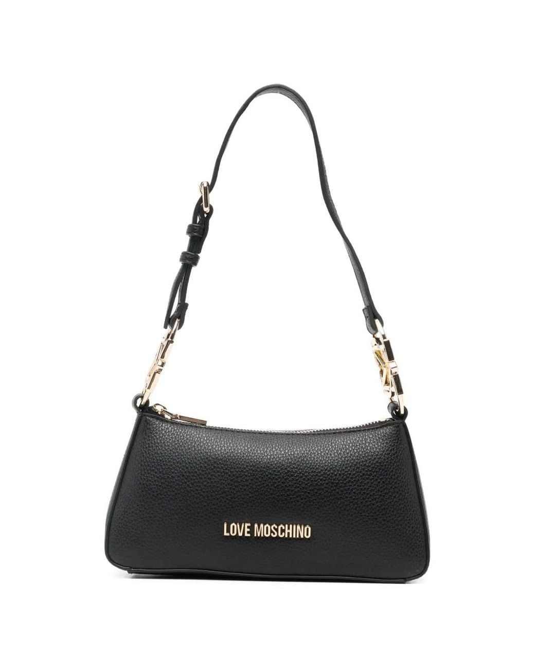 Love Moschino Black Logo-Lettering Shoulder Bag