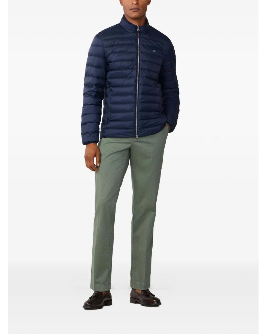 Hackett Blue Quilted-Down Jacket for men