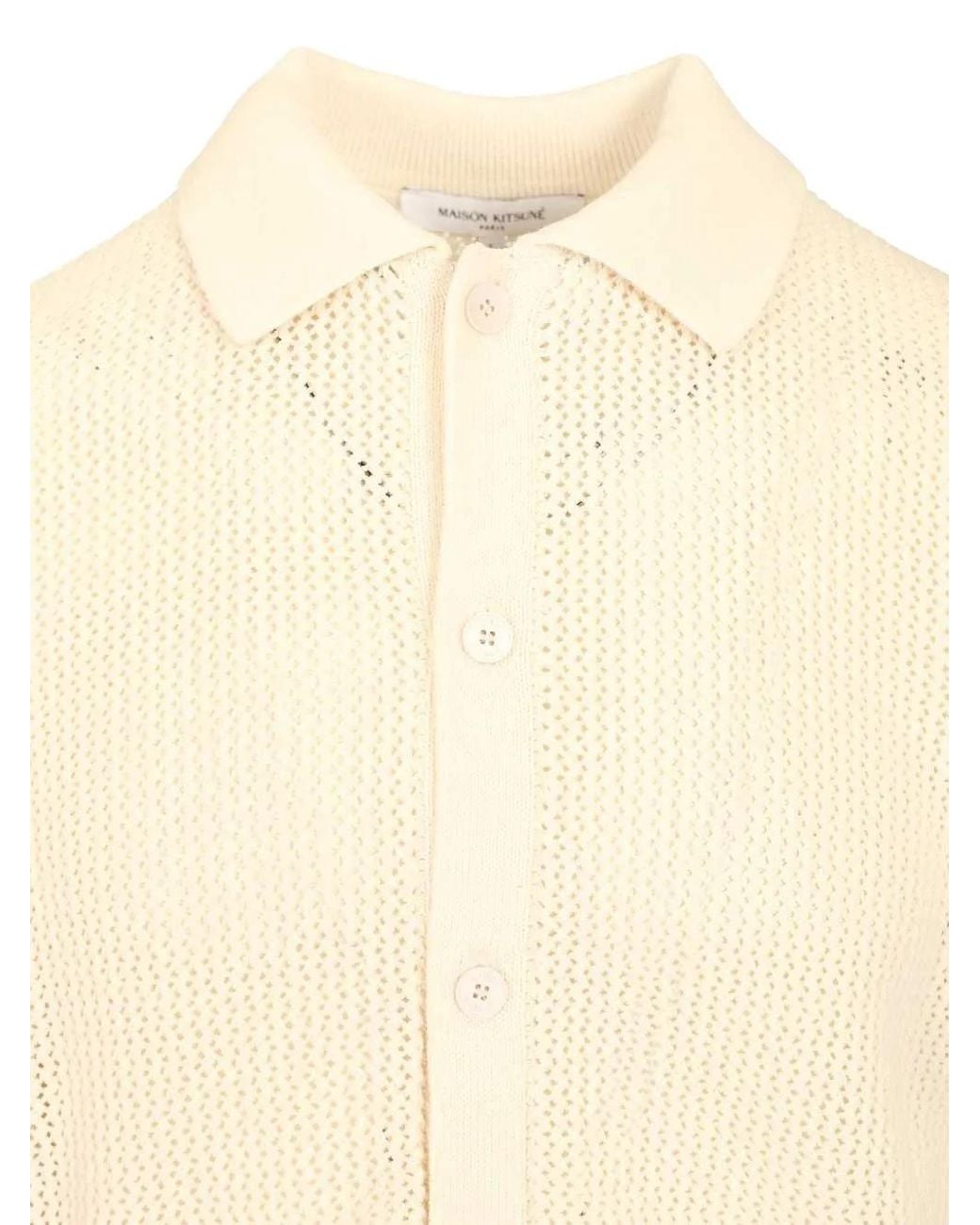 Maison Kitsuné Natural Short Sleeve Cardigan for men
