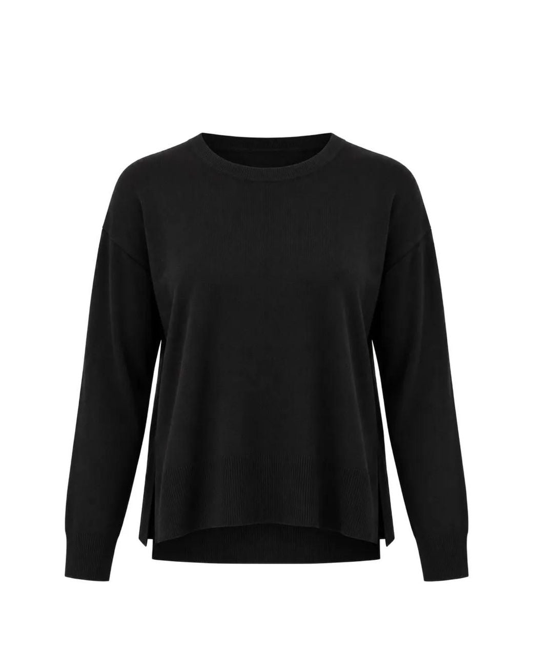 Kaos Black Crew-Neck Drop-Shoulder Sweater