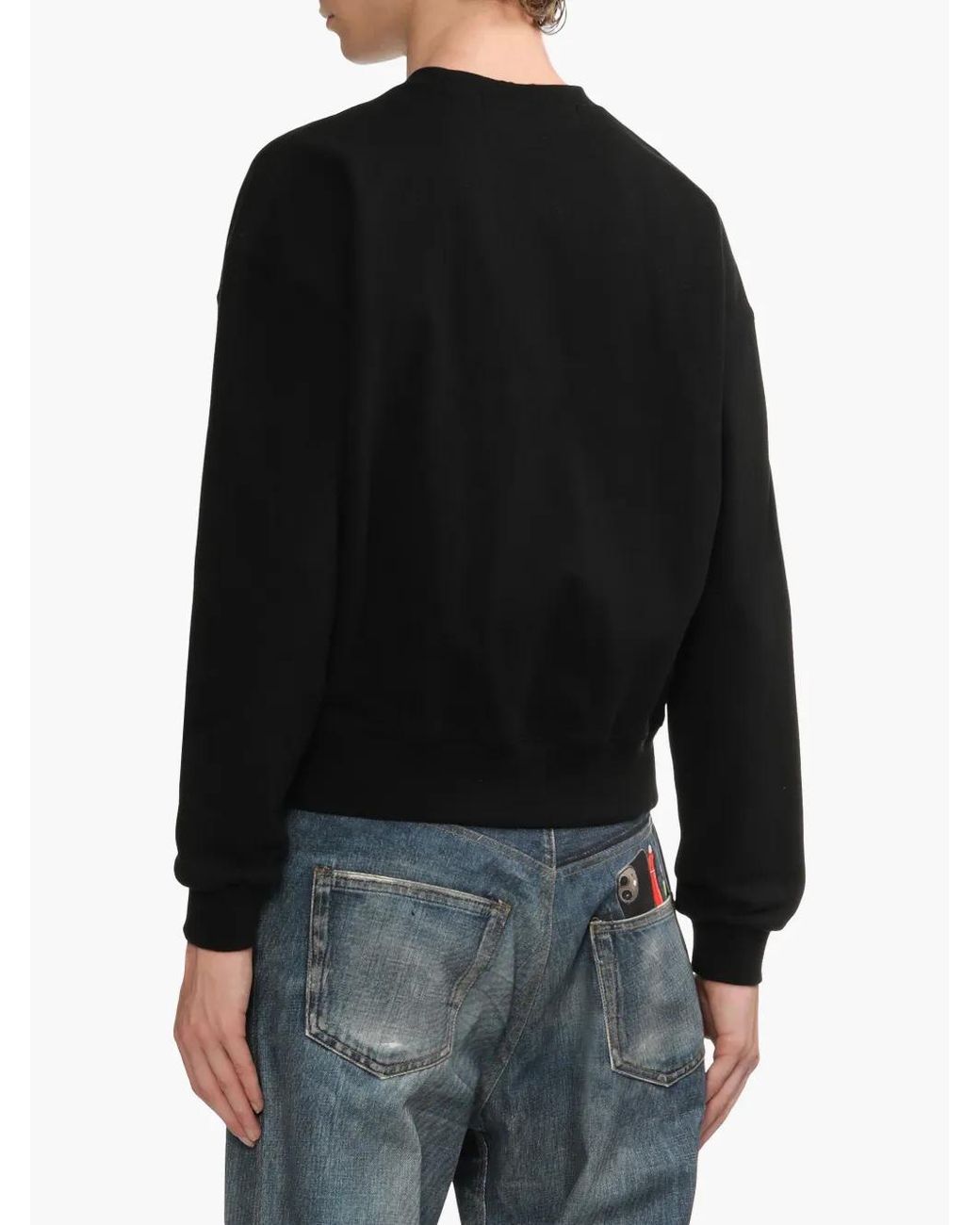 ANDERSSON BELL Black Logo-Embroidered Sweatshirt for men