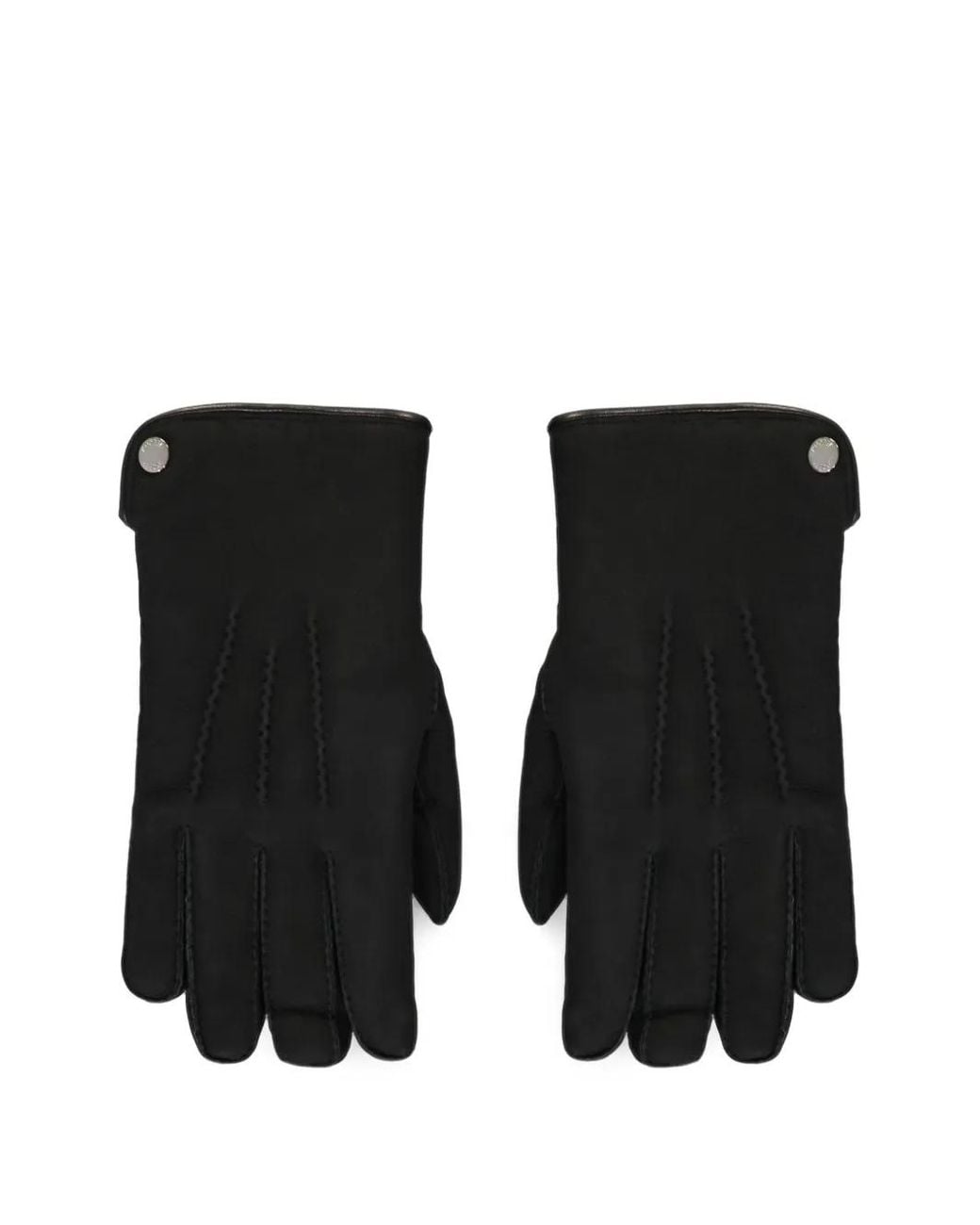 Moorer Black Gants En Cuir À Coutures Contrastantes for men