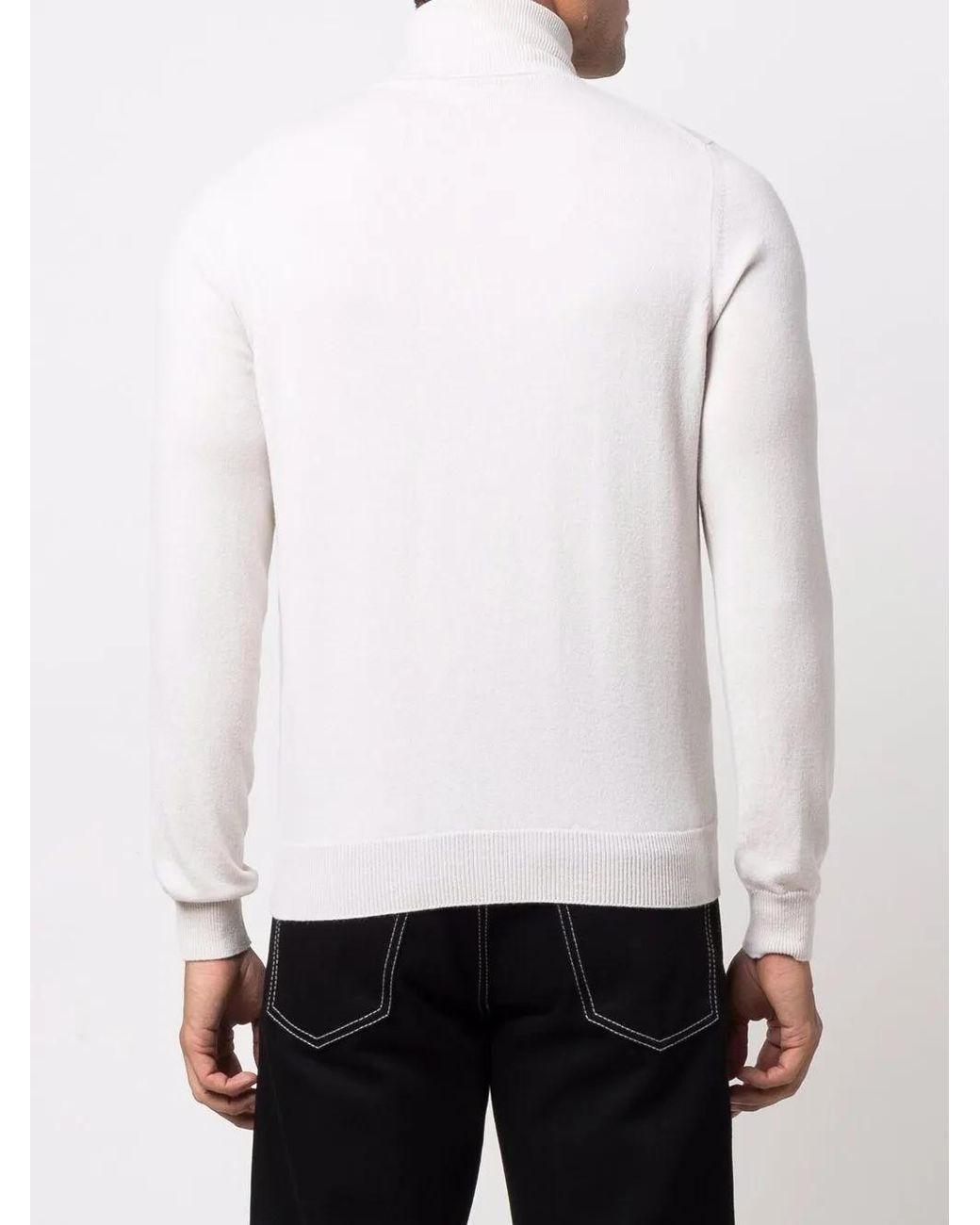 Malo White Roll Neck Cashmere Jumper for men