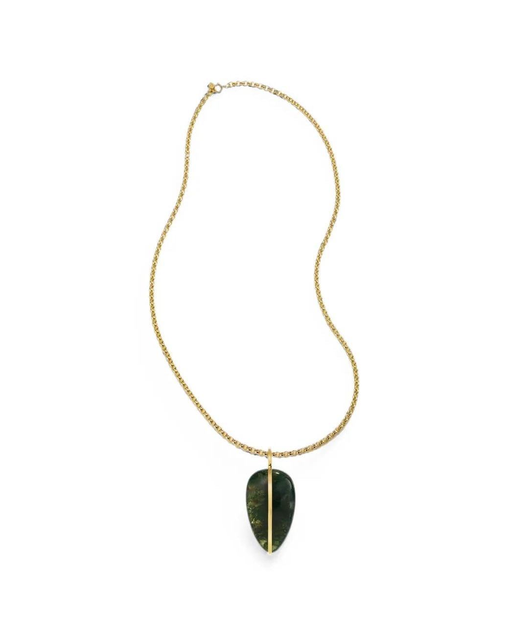 BY PARIAH White Xl Agate Pendant Chain Necklace