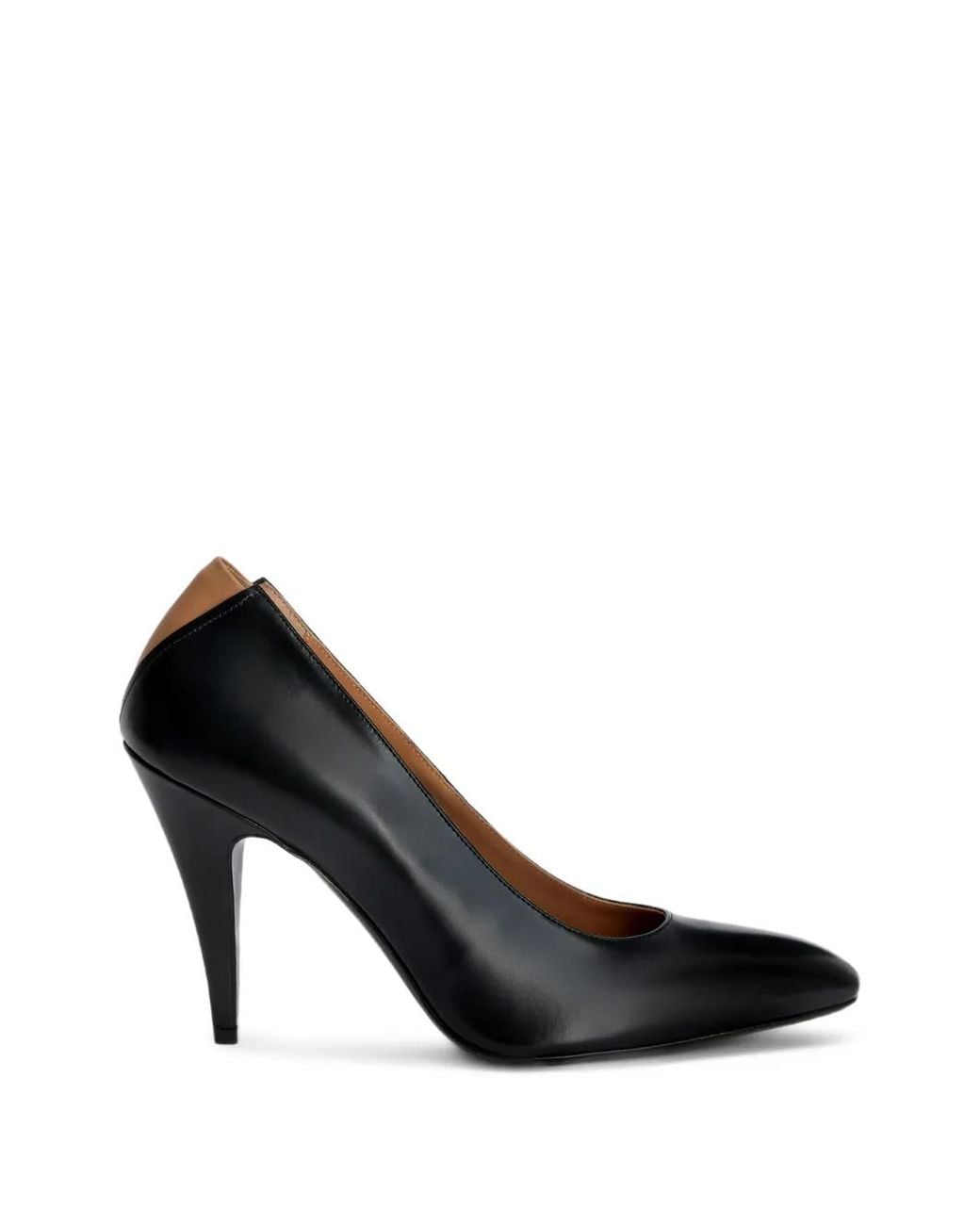Jil Sander Black Pointed-Toe V-Shaped Back Pumps