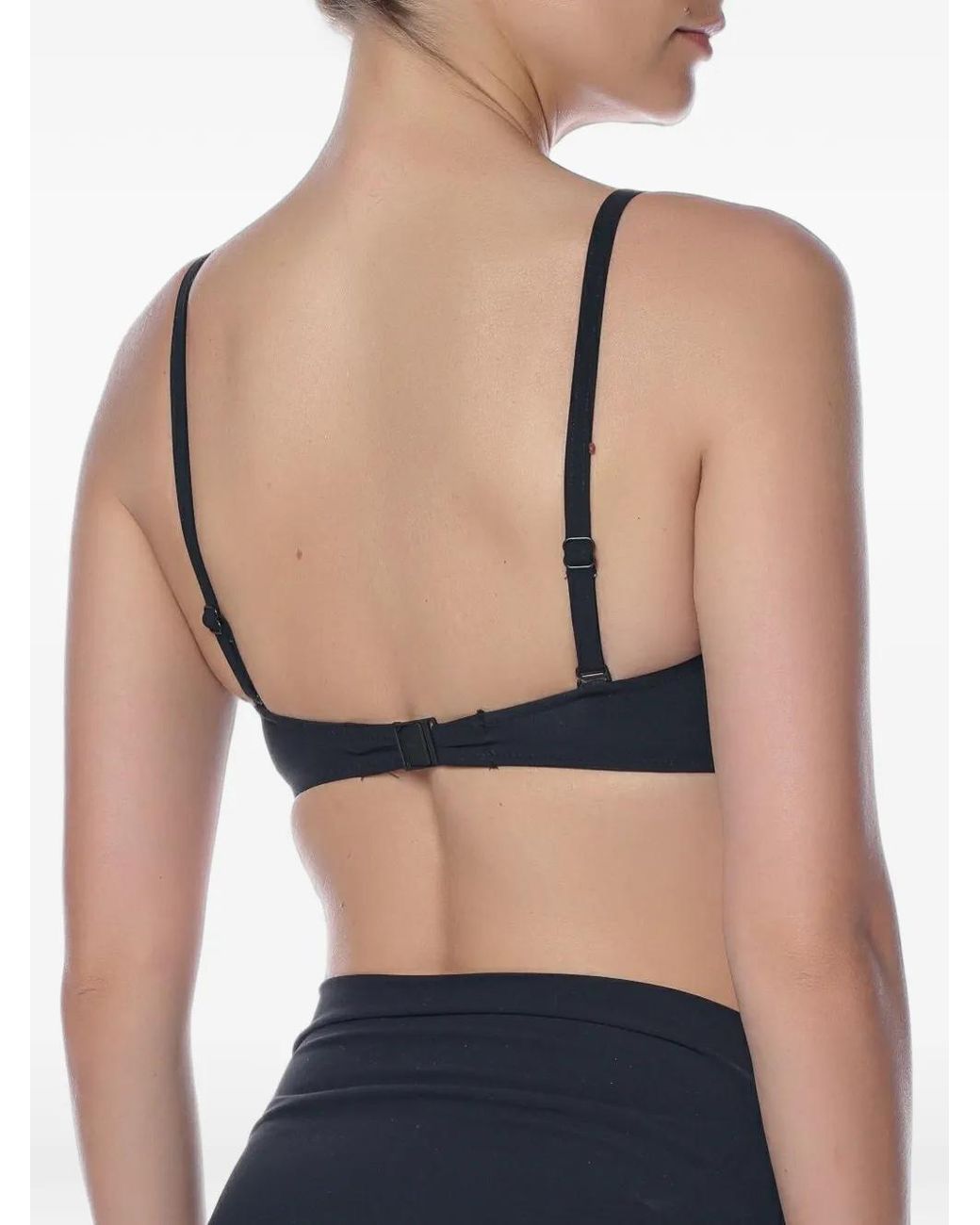 Gottex Black Geometric-Print Bandeau Bikini Top