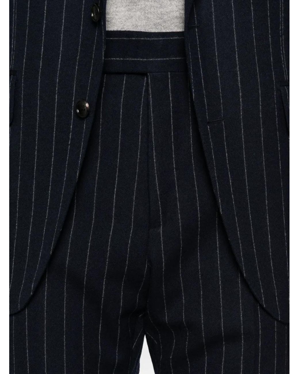 Tom Ford Blue Pinstripe Wool Trousers for men