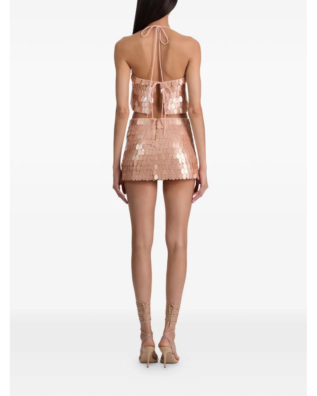 Alice + Olivia Pink Paillette-Embellished Skirt