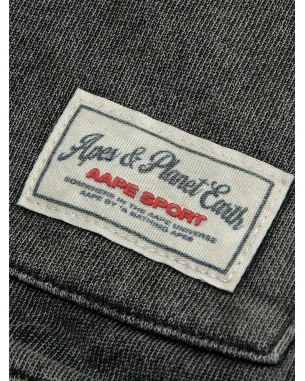 Aape By A Bathing Ape Black Patch Button Bomber Jacket