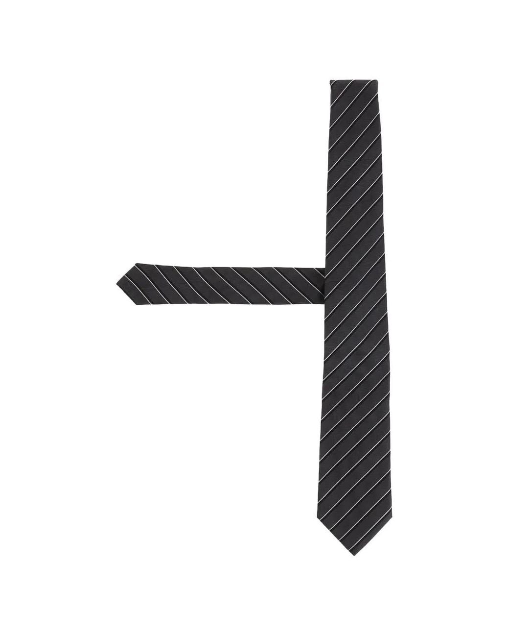 Boss White Diagonal-Stripe Tie for men
