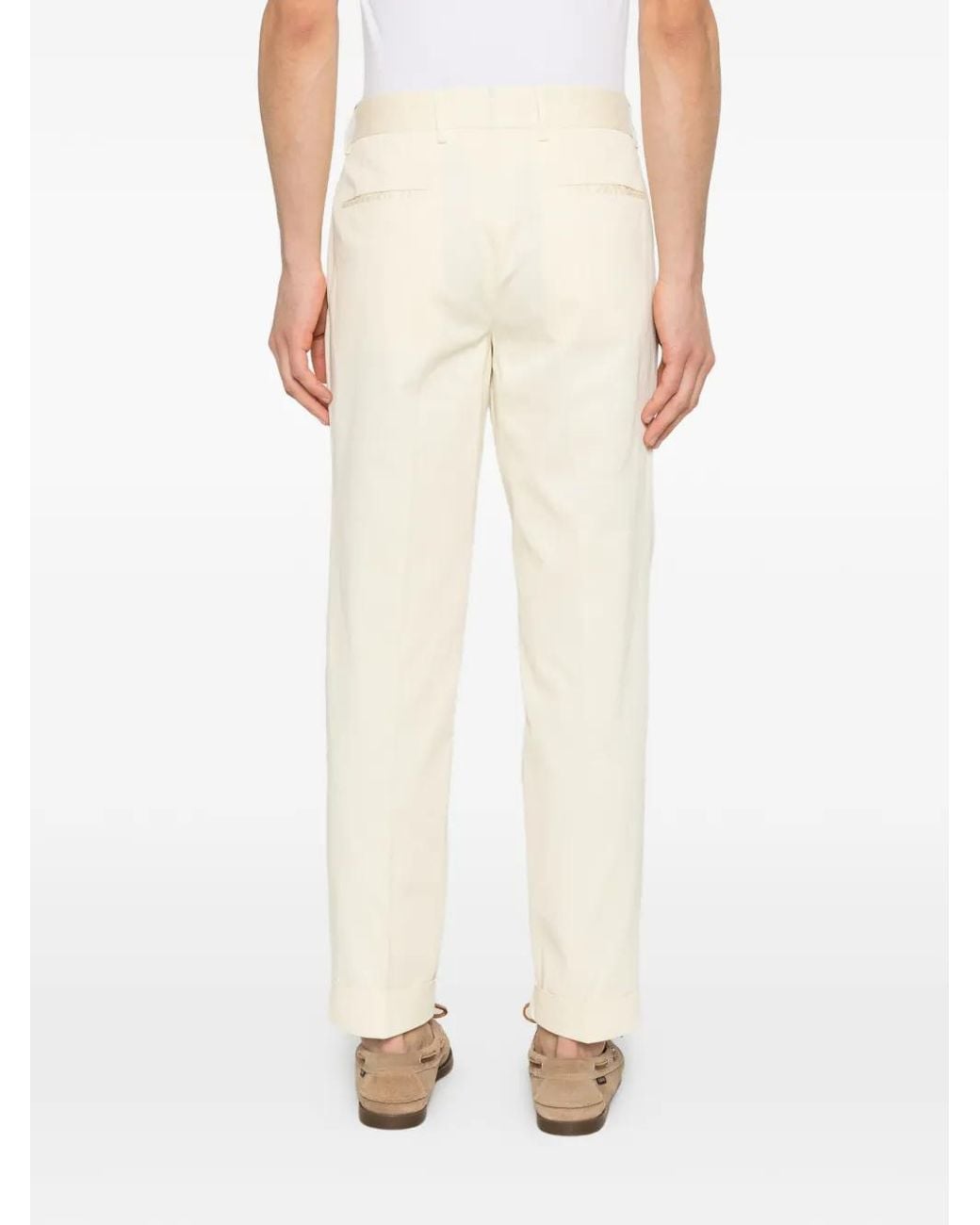 Incotex White Pleated Trousers for men