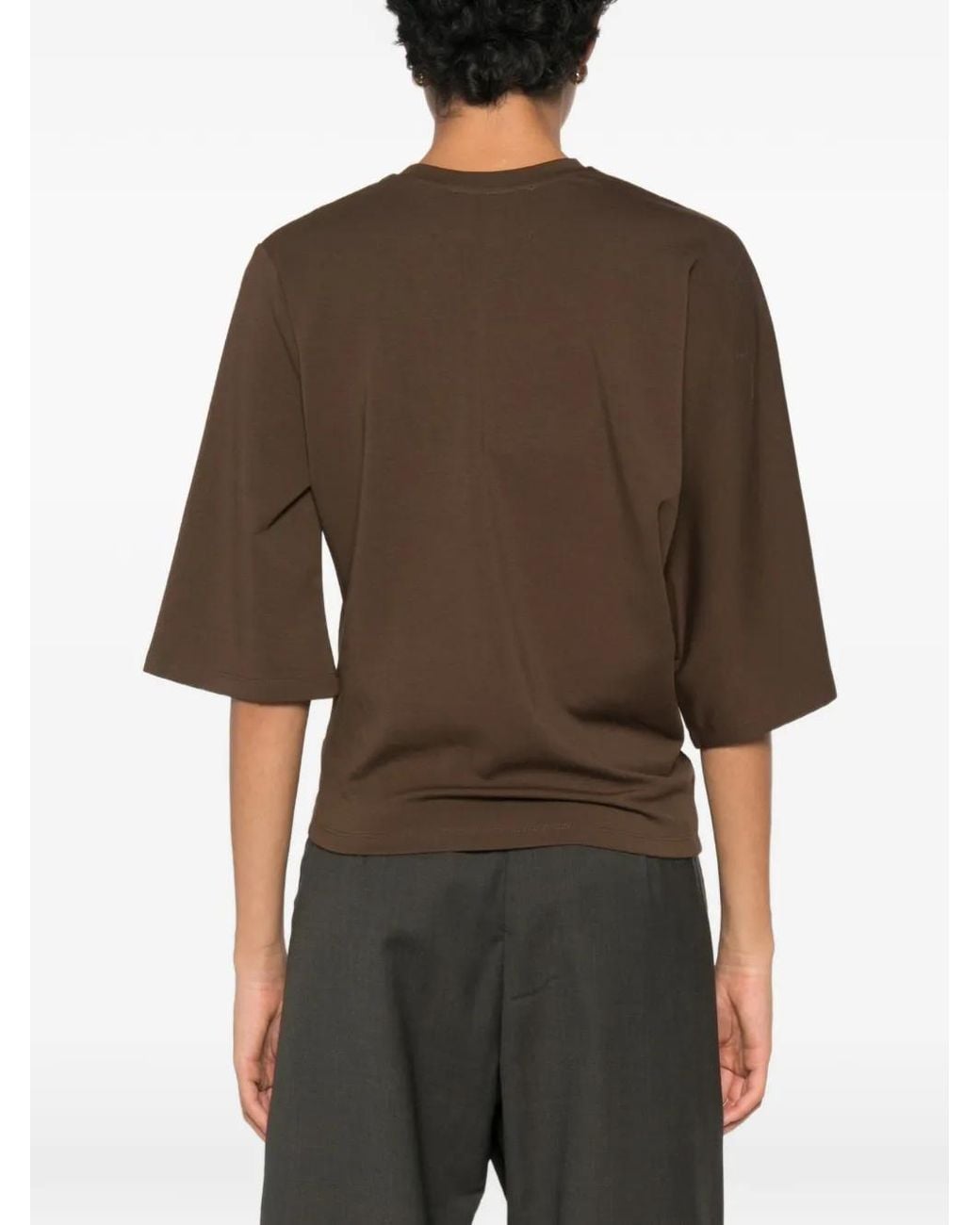 ELEH Brown Round-Neck T-Shirt