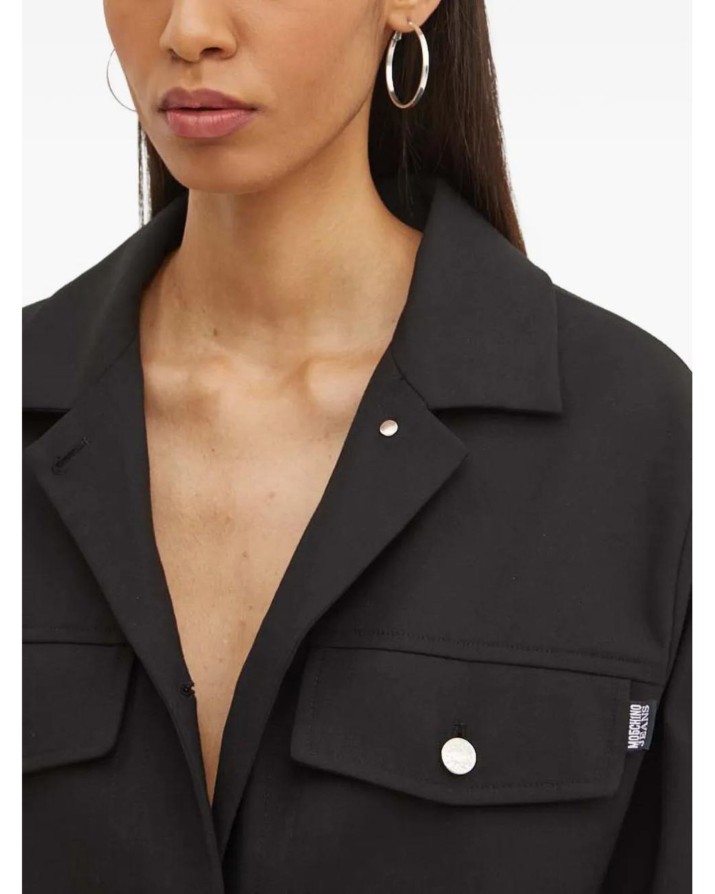Moschino Black Buttoned Pocket Jacket