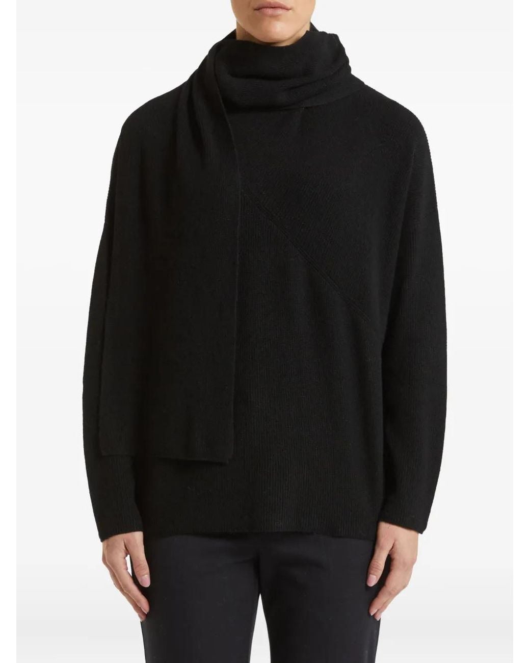 Pennyblack Black Scarf-Detail Sweater
