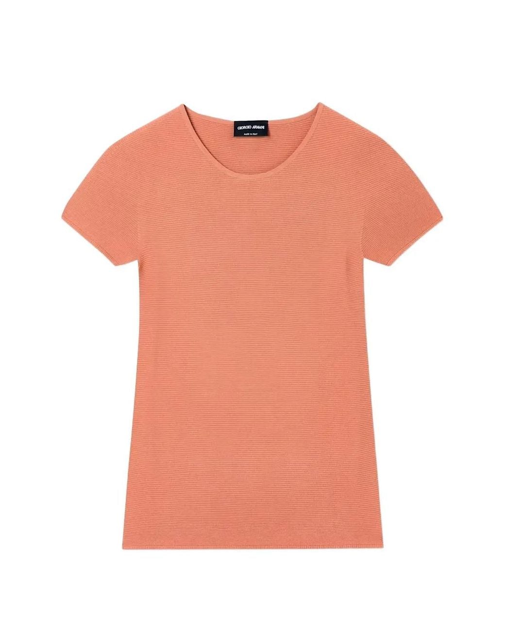 Giorgio Armani Pink Ribbed-Knit T-Shirt