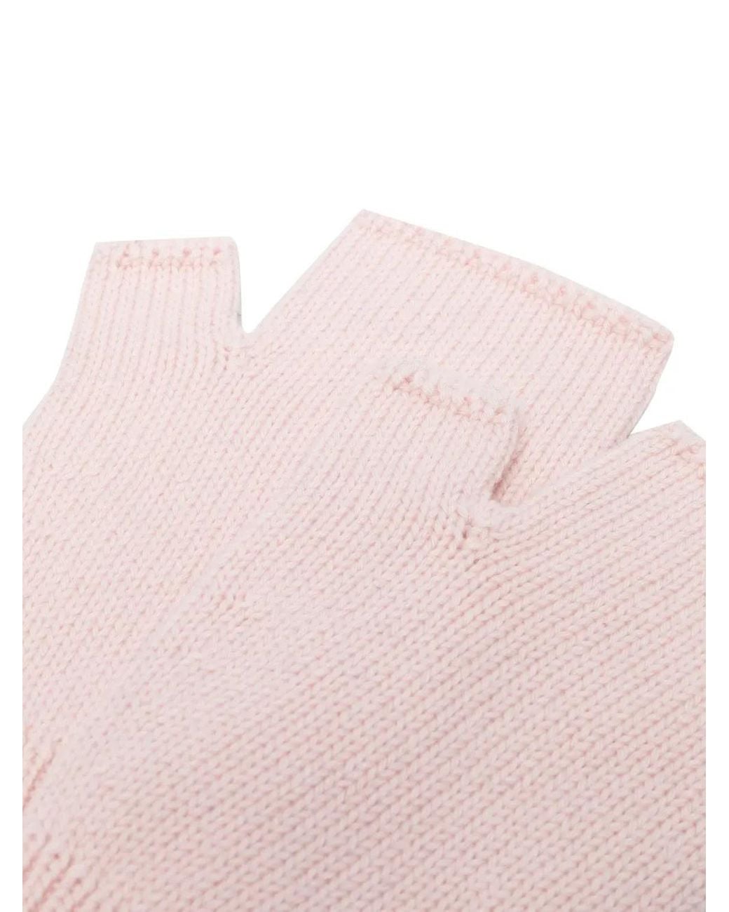 Barrie Pink Fingerless Knit Gloves