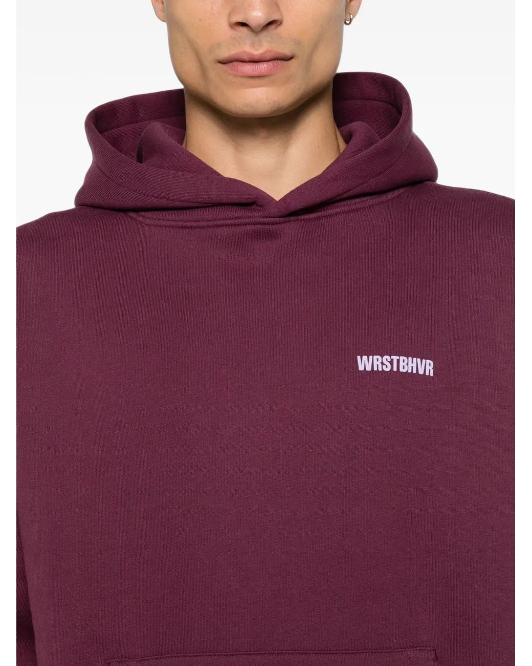 WRSTBHVR Purple Hoodie À Logo Imprimé