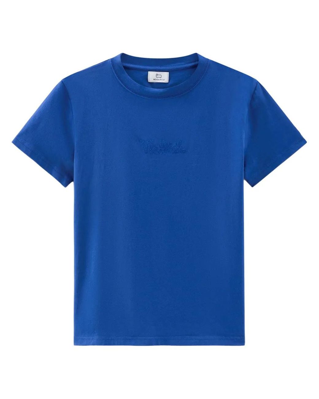 Woolrich Blue Logo-Embroidered Cotton T-Shirt