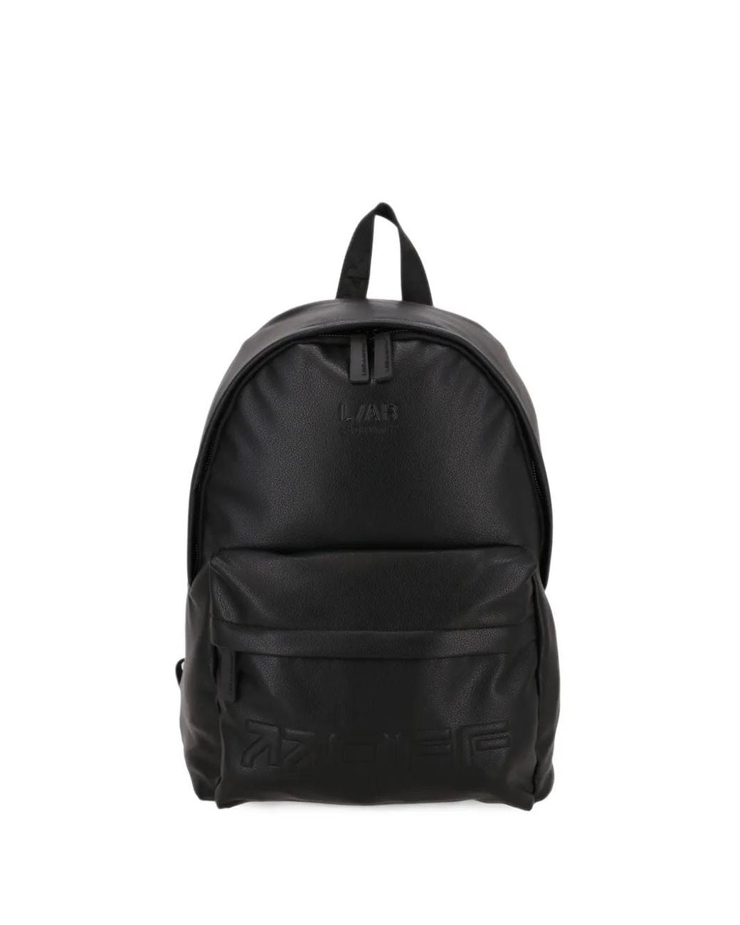 LuxeSupply Black Logo-Embossed Backpack