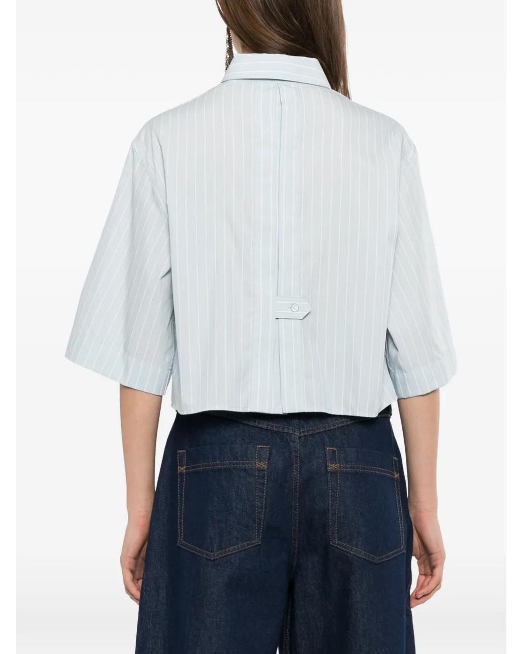 Helmut Lang White Striped Long-Sleeve Shirt