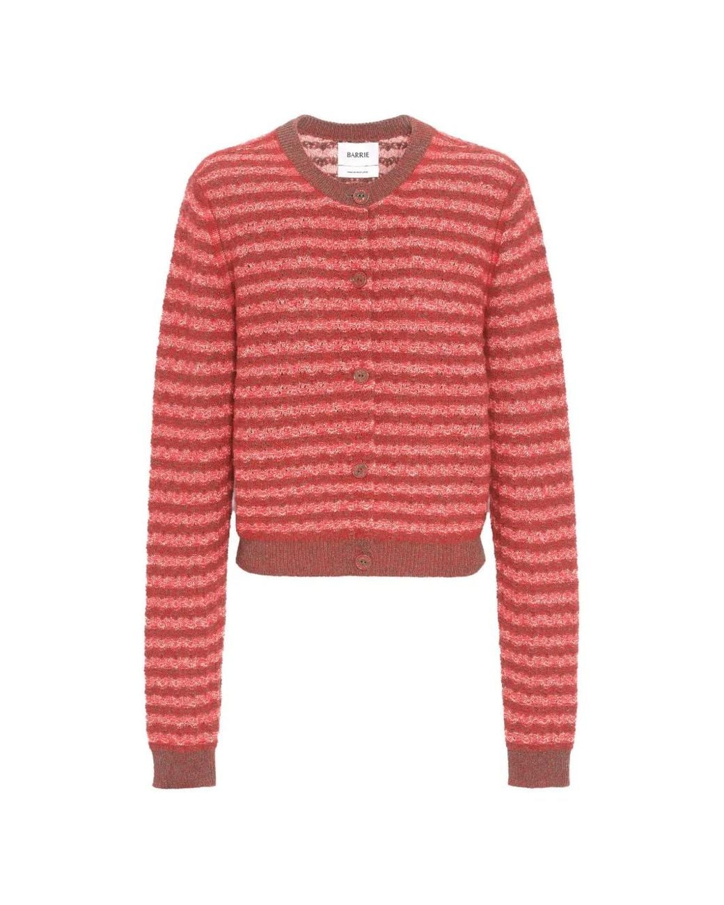 Barrie Red Striped Button Cardigan