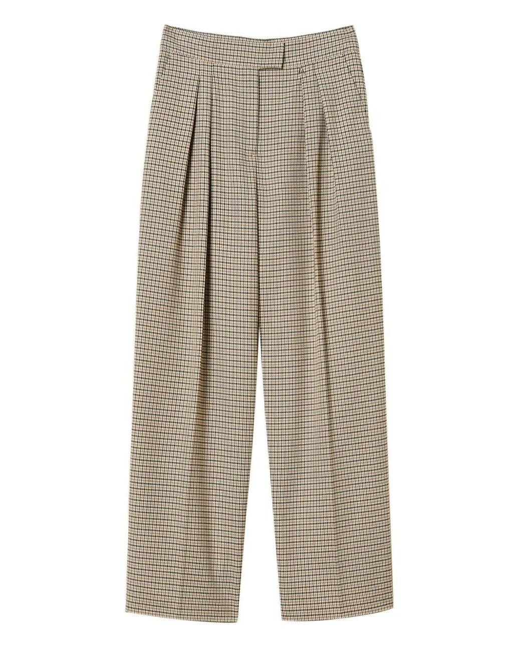 Twinset Natural Houndstooth-Pattern Palazzo Pants