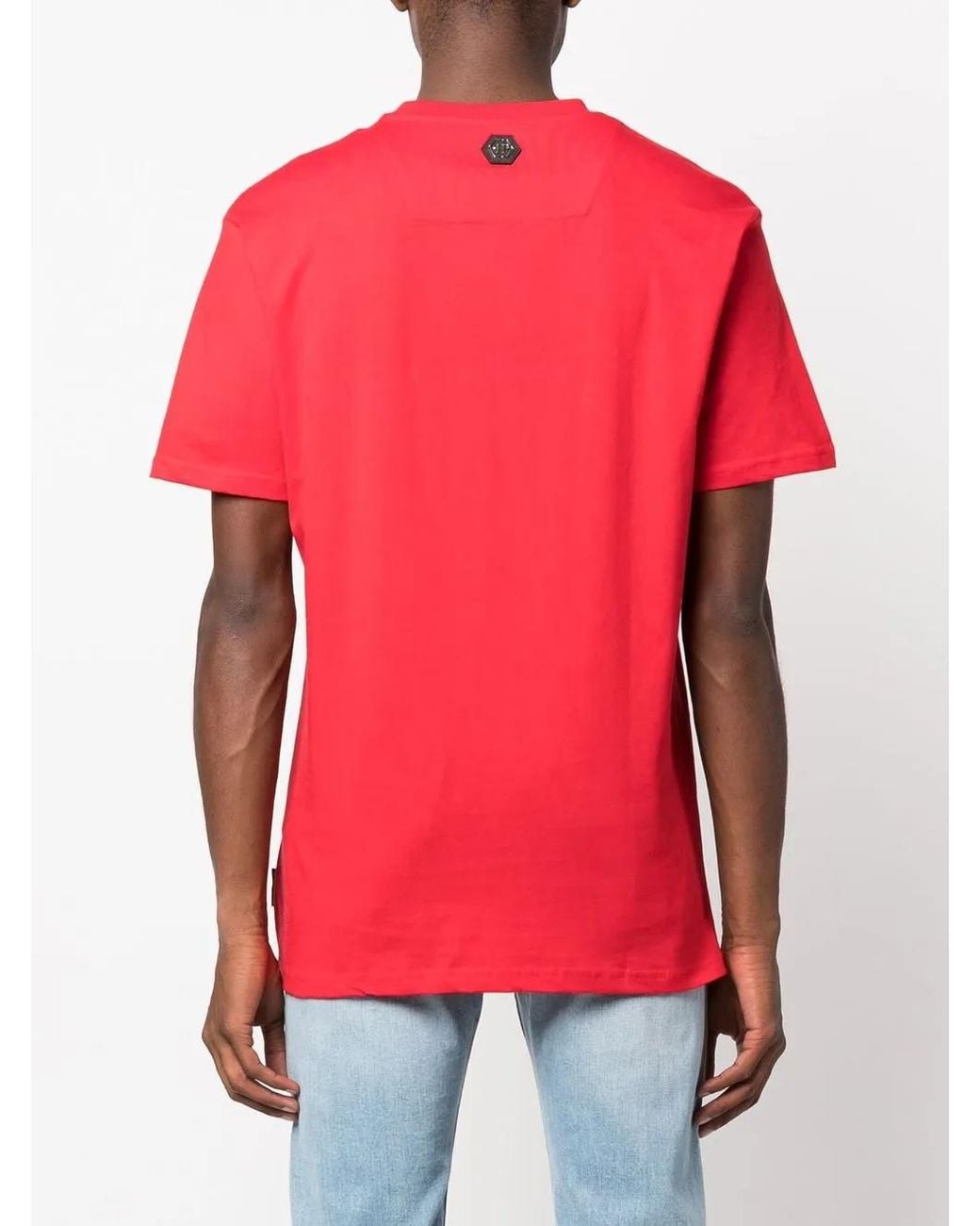 Philipp Plein Red Spray-Effect T-Shirt for men