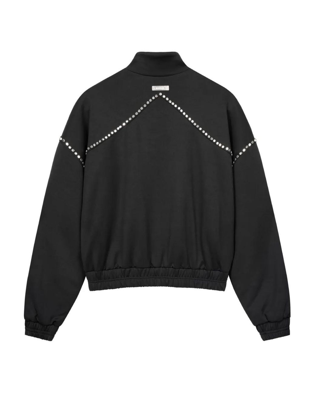 ROUGH Black Stud-Detail Track Jacket for men