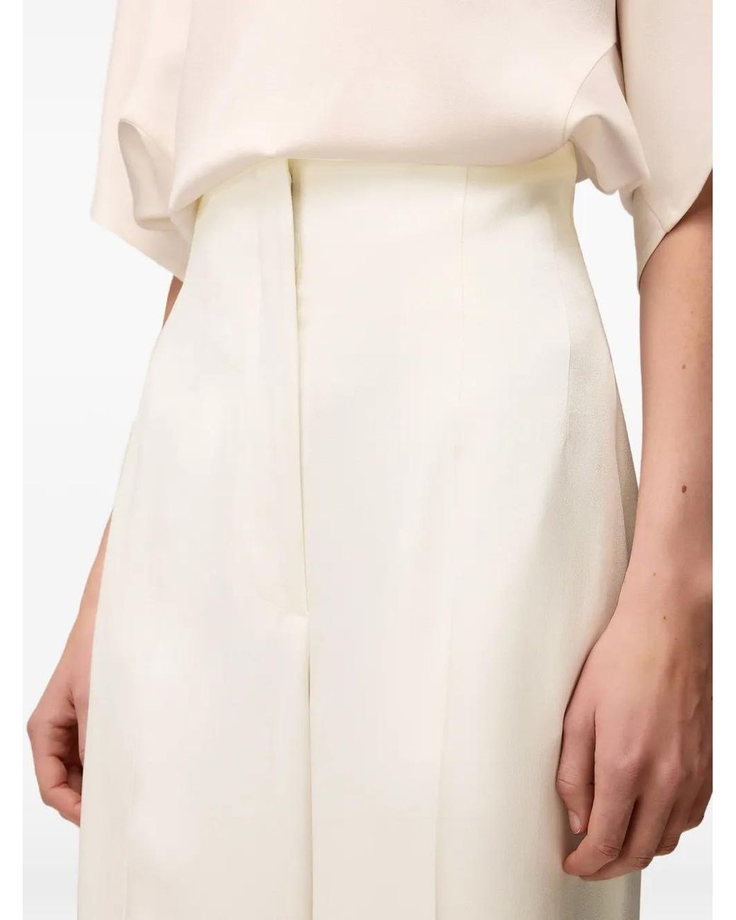 RETORI White High-Waisted Wide-Leg Trousers
