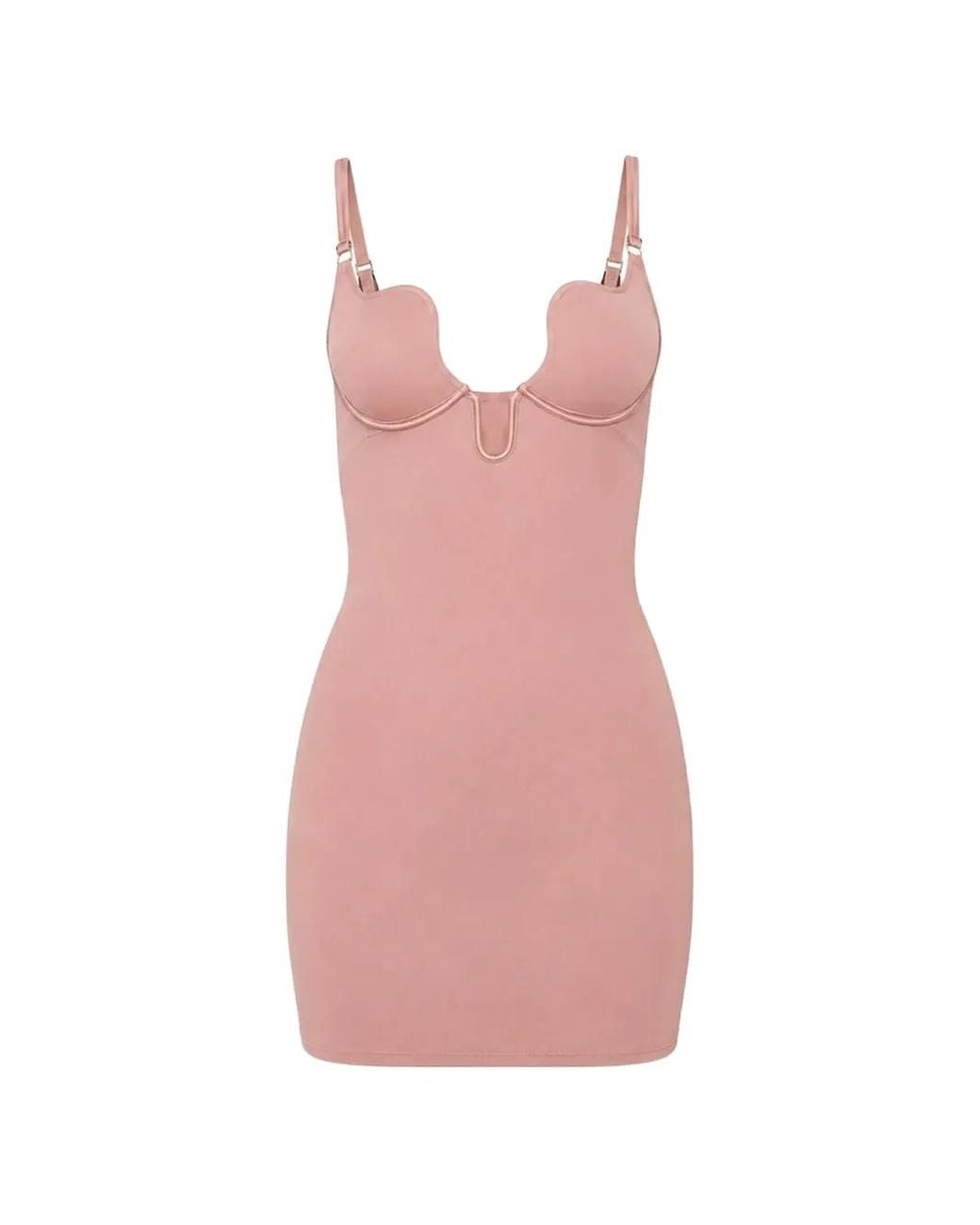 Fleur du Mal Pink Underwired Slip Mini Dress