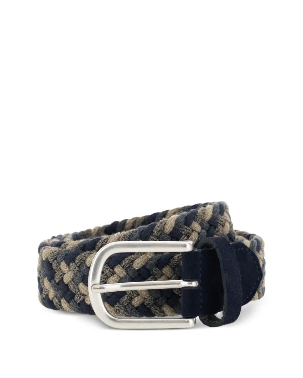 Boggi Blue Woven Stretch Wool Blend Belt for men