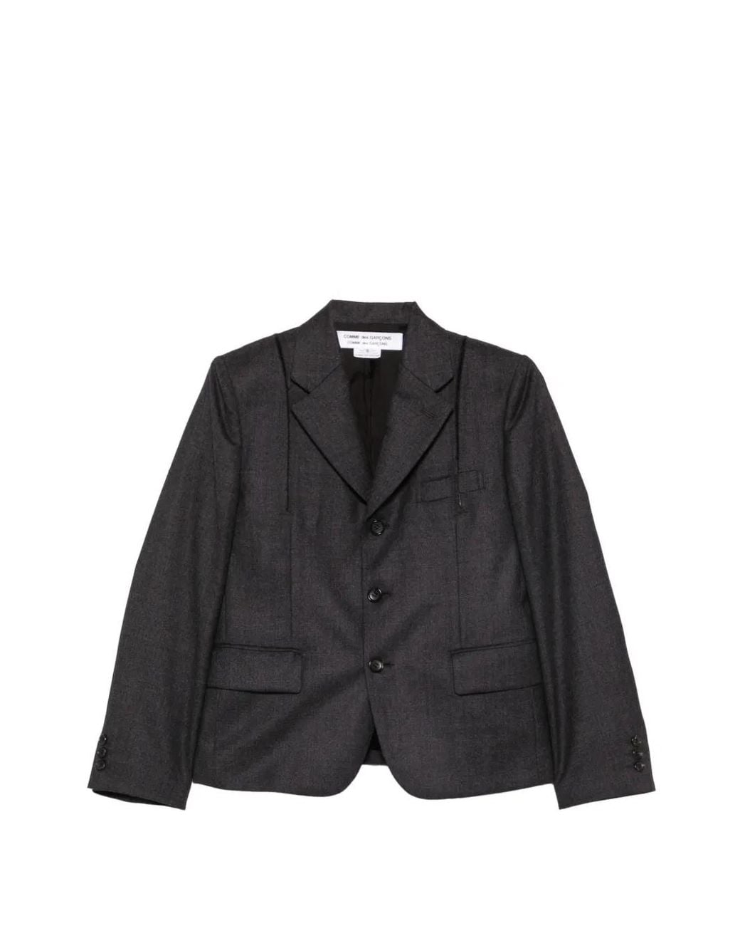 Comme des Garçons Black Blazer À Revers Crantés