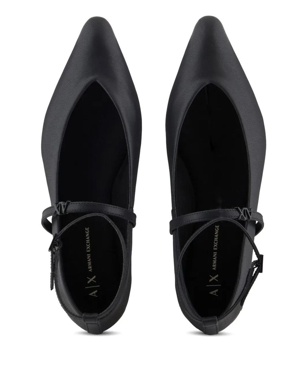 ARMANI EXCHANGE White Pointed-Toe Ballerina Shoes
