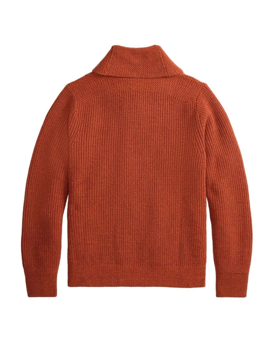 RRL Orange Buttoned Pocket Cardigan for men