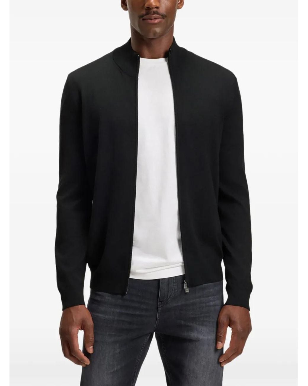 Boss Blue Knitted Cardigan for men